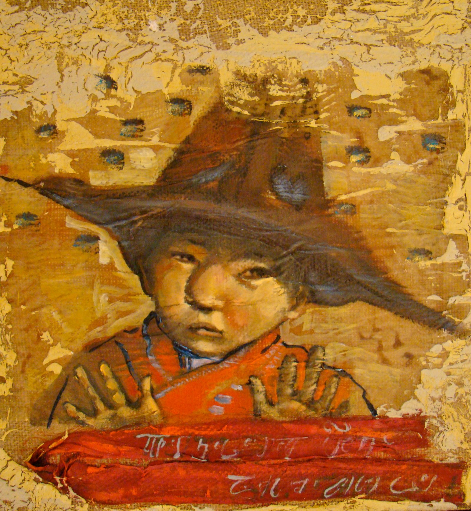 CHIYOKO III, gesso, oil & mixte
